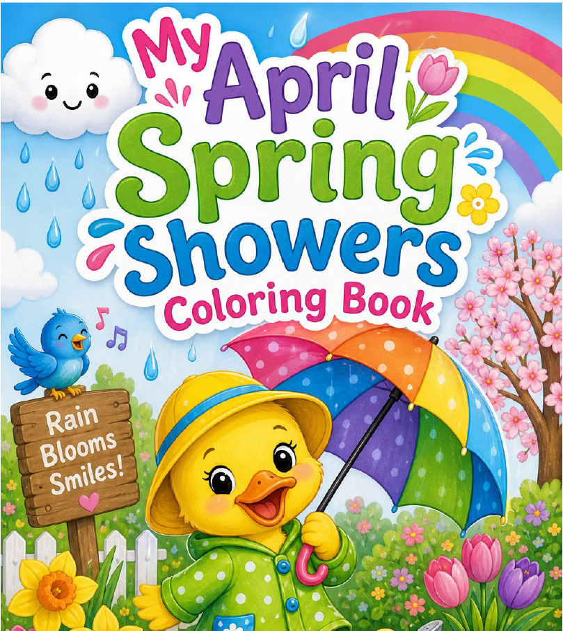 April Kids Coloring Book