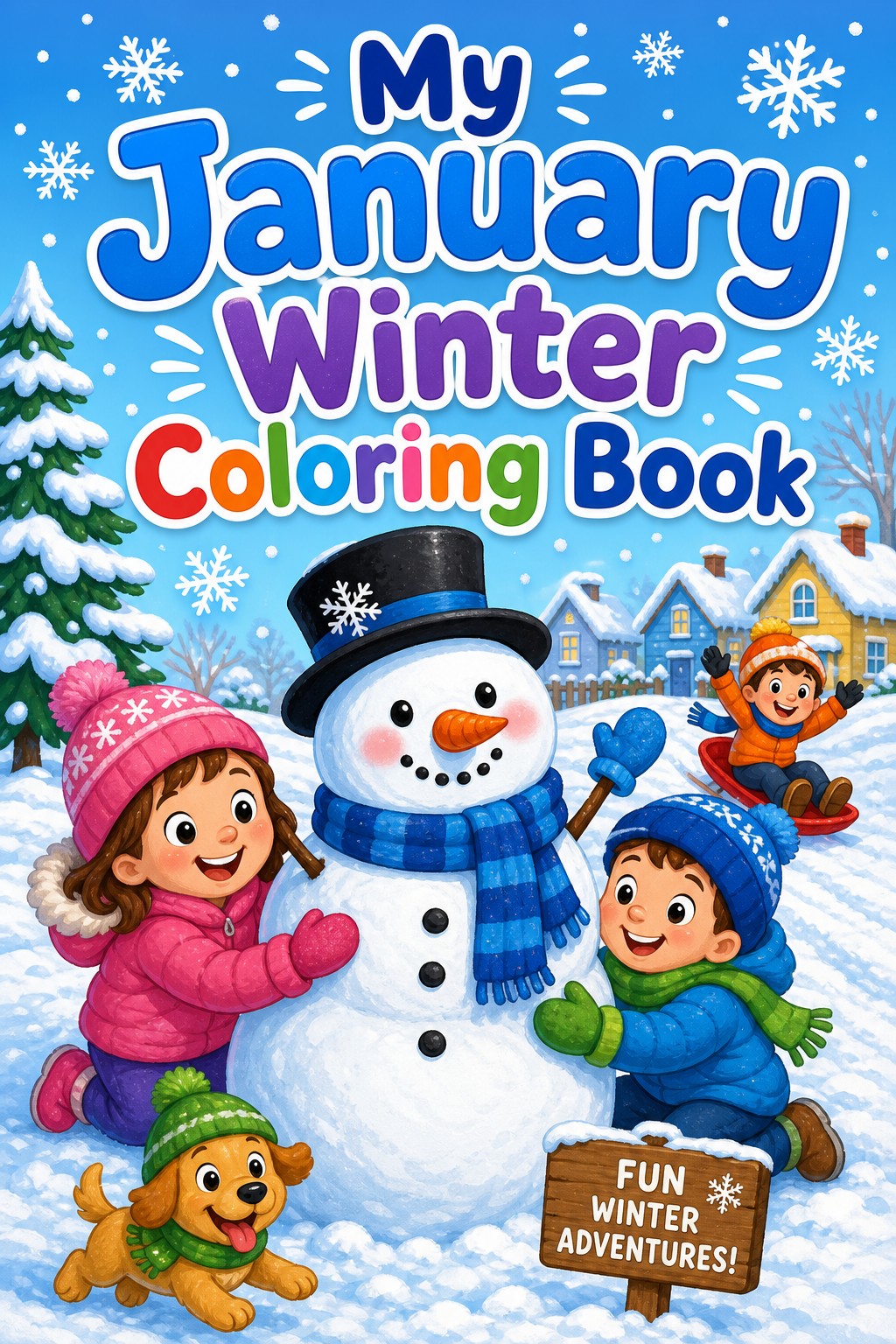 January Kids Coloring Book
