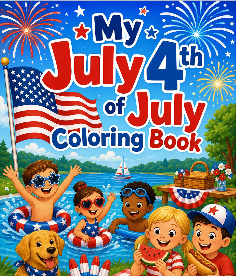 July Kids Coloring Book